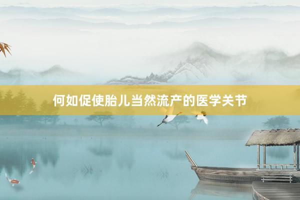 何如促使胎儿当然流产的医学关节